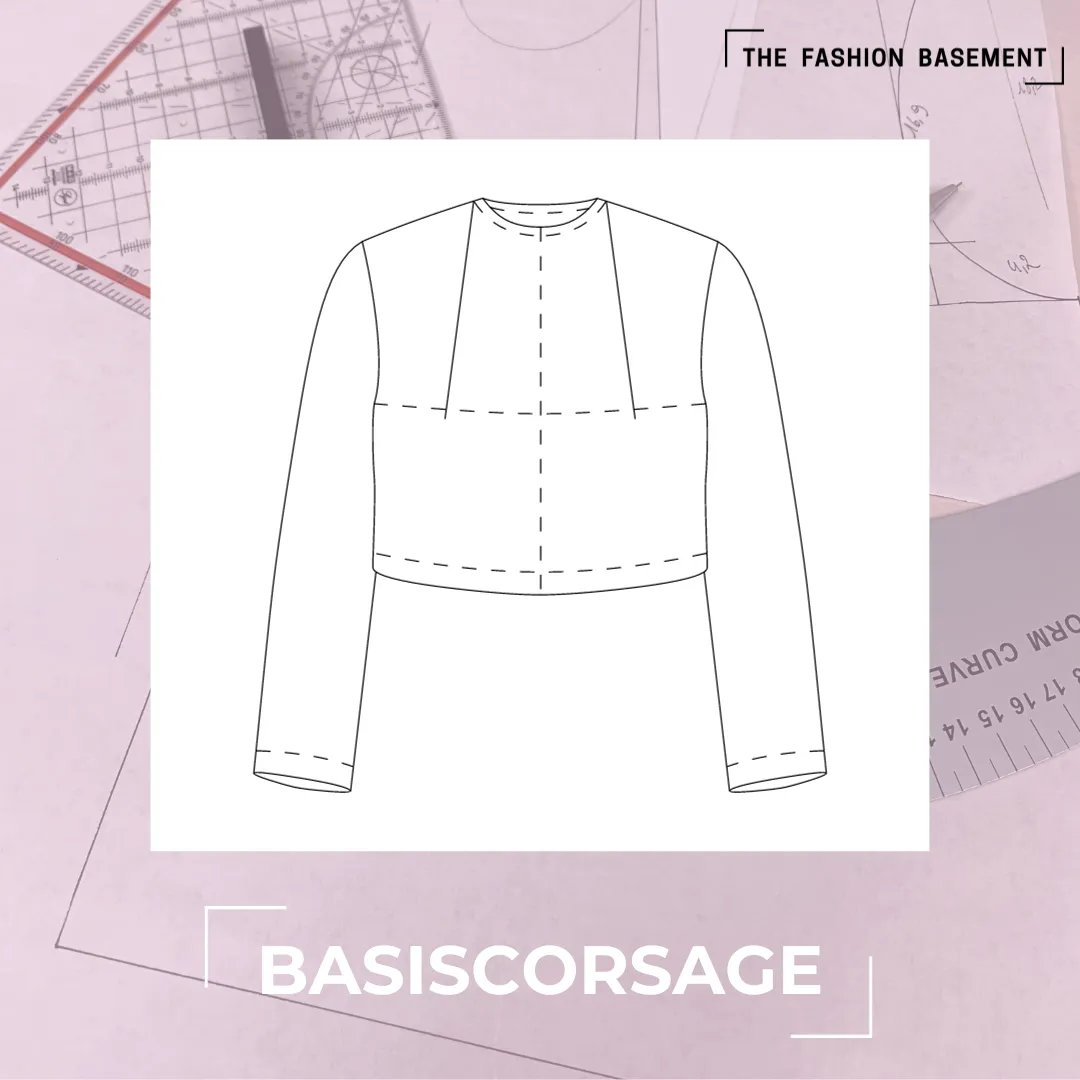 Patroon basiscorsage maat 34 - 46 / cupmaten A-1 van "The Fashion Basement"